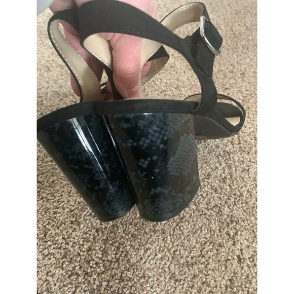 Andrew Geller "Fayer" Strappy Snake Print 3.5 Block Heel Womens Size 8.5M Heel - Picture 5 of 10